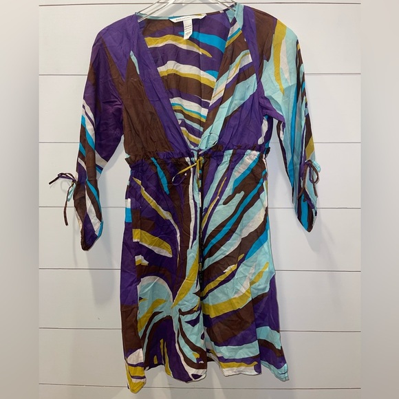 Diane Von Furstenberg Helma Kaftan Top Dress Womens Size Small - Picture 2 of 11